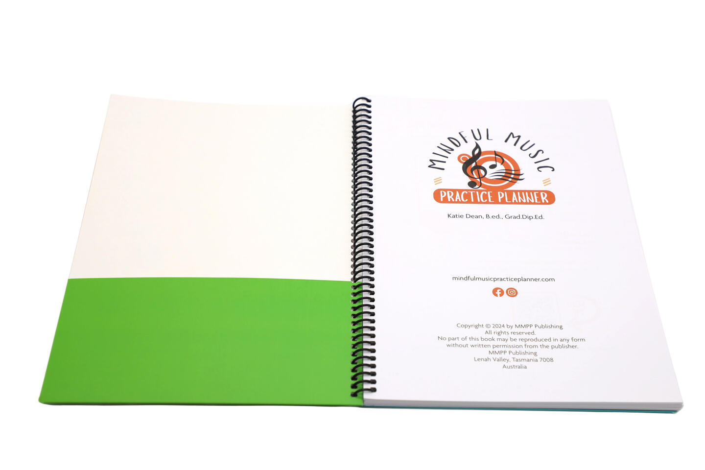 Mindful Music Practice Planner suitable for piano, guitar, biolin or drum lessons